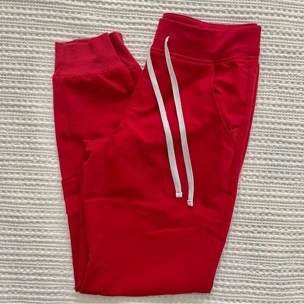 Figs Red Jogger Scrub Pants